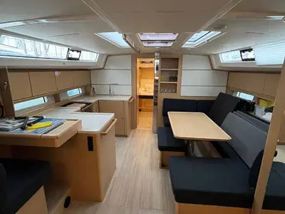 Salon of Anjumi, a Bavaria C46 Ocean sailboat at Grad Biograd na Moru, Croatia