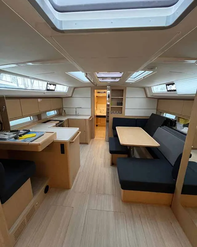 Salon of Anjumi, a Bavaria C46 Ocean sailboat at Grad Biograd na Moru, Croatia