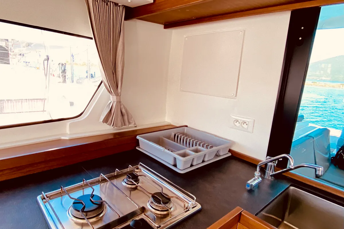 Galley of Kaiki (Pax 10), a Lagoon 42 catamaran at Municipal Unit of Lefkada, Greece