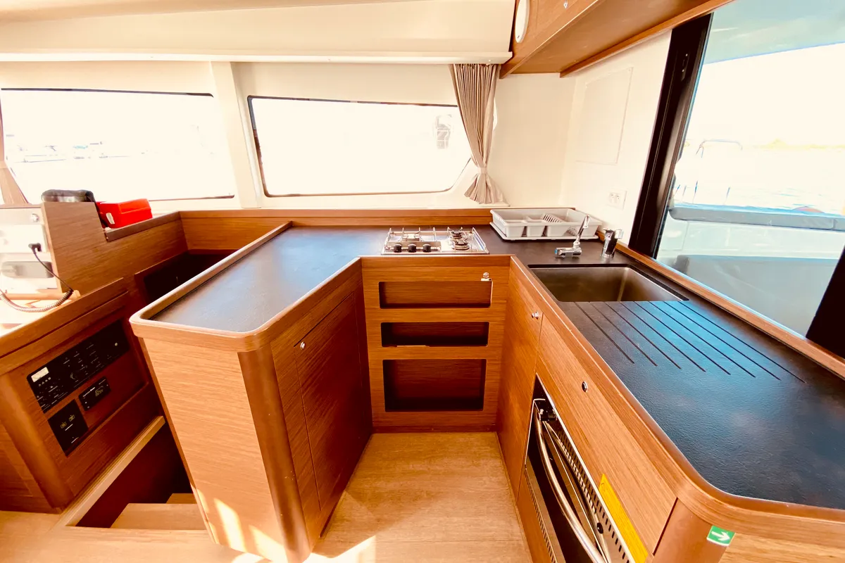 Galley of Kaiki (Pax 10), a Lagoon 42 catamaran at Municipal Unit of Lefkada, Greece