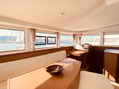 Salon of Kaiki (Pax 10), a Lagoon 42 catamaran at Municipal Unit of Lefkada, Greece