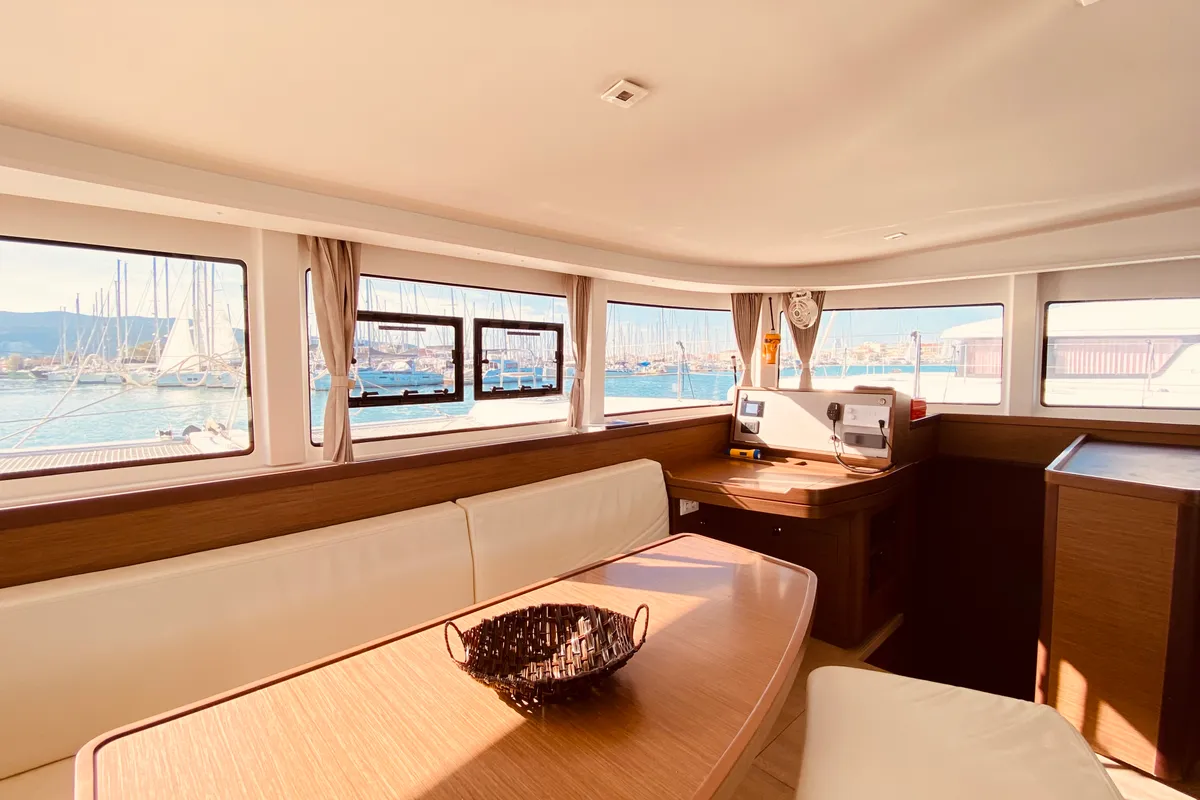 Salon of Kaiki (Pax 10), a Lagoon 42 catamaran at Municipal Unit of Lefkada, Greece