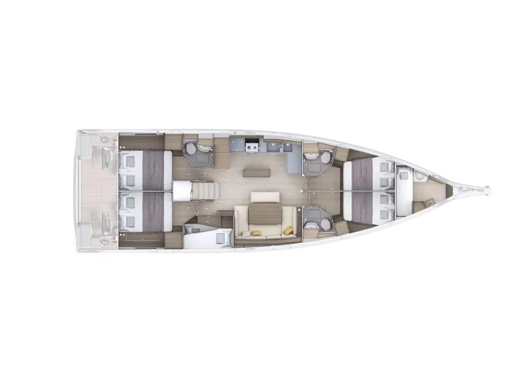 Floor plan of Beneteau Oceanis 52, a sailboat at Tonnarella, Italy