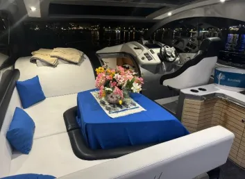Salon of Marta V, a Grginić jahte Mirakul 40 motor yacht at Split, Croatia