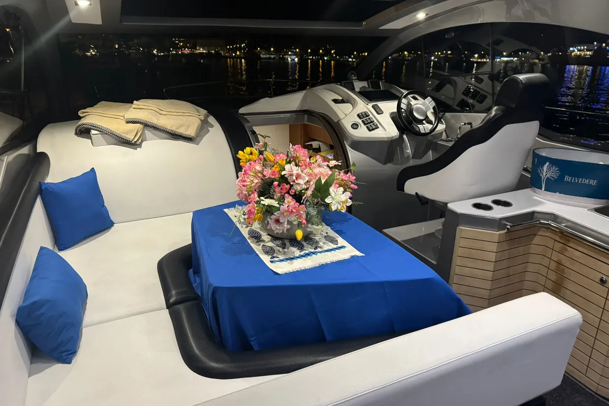 Deck of Marta V, a Grginić jahte Mirakul 40 motor yacht at Split, Croatia