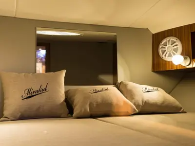 Cabin on Marta V, a Grginić jahte Mirakul 40 motor yacht at Split, Croatia