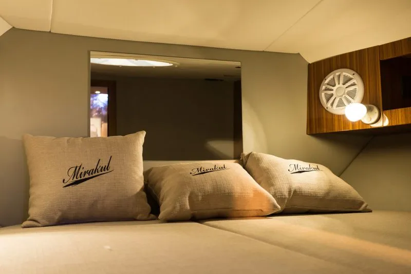 Cabin on Marta V, a Grginić jahte Mirakul 40 motor yacht at Split, Croatia