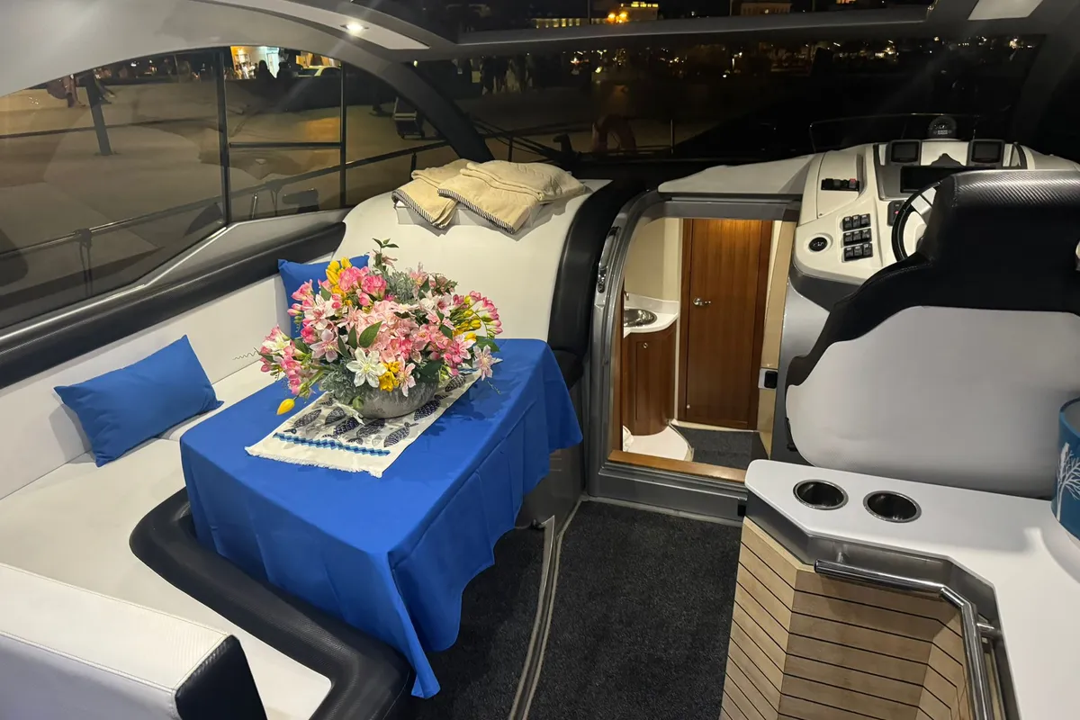 Deck of Marta V, a Grginić jahte Mirakul 40 motor yacht at Split, Croatia