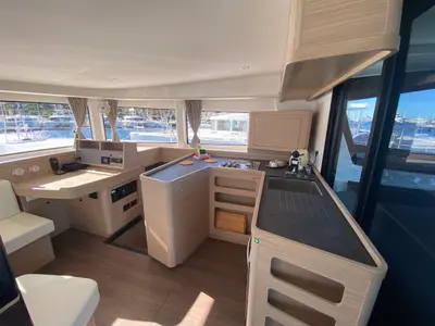 Galley of Nereide, a Lagoon 42 catamaran at Olbia, Italy