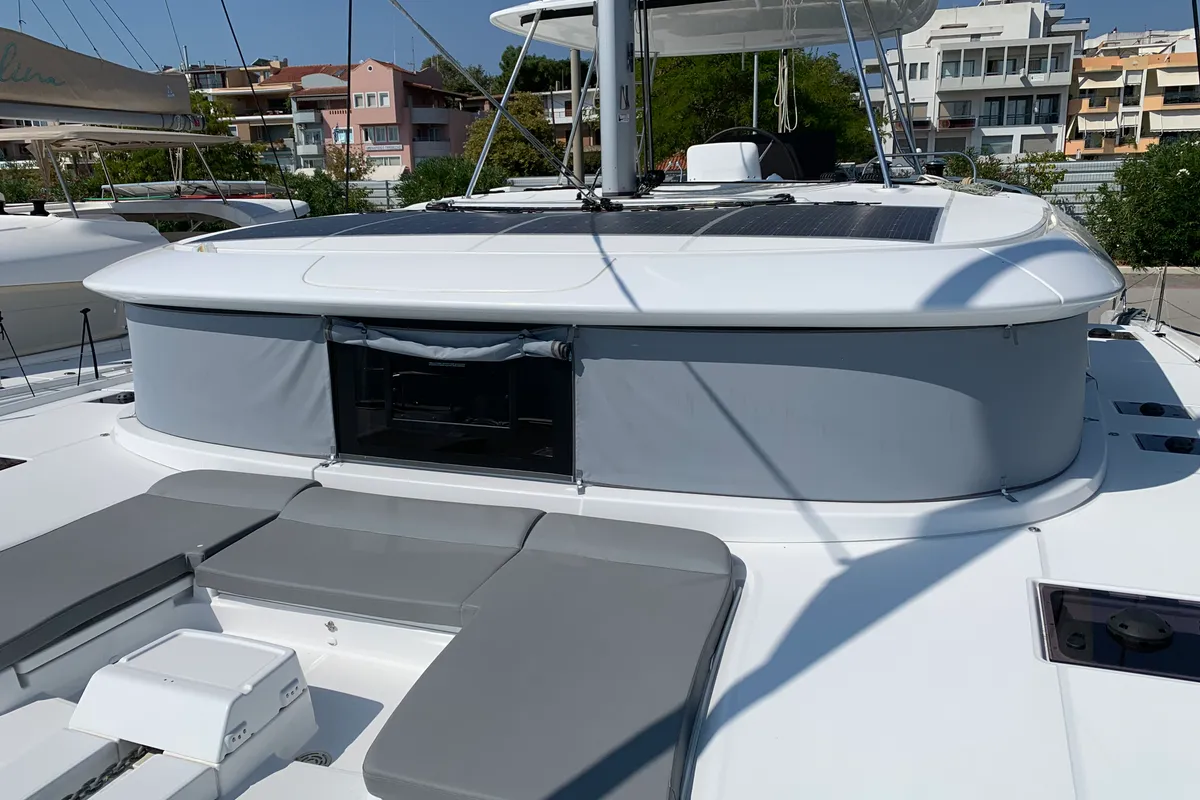 Deck of Selene | A/C generator watermaker, a Lagoon 46 catamaran at Municipal Unit of Anaktorio, Greece