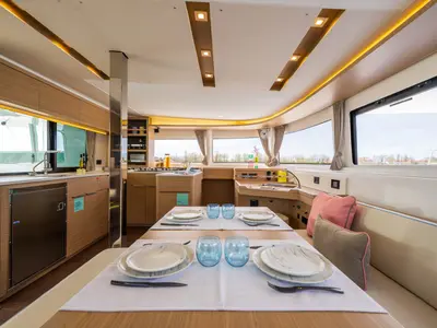 Salon of Paradis, a Lagoon 46 Iconic 4 + 1 cab. catamaran at Seget Donji, Croatia
