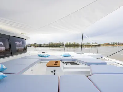 Deck of Paradis, a Lagoon 46 Iconic 4 + 1 cab. catamaran at Seget Donji, Croatia