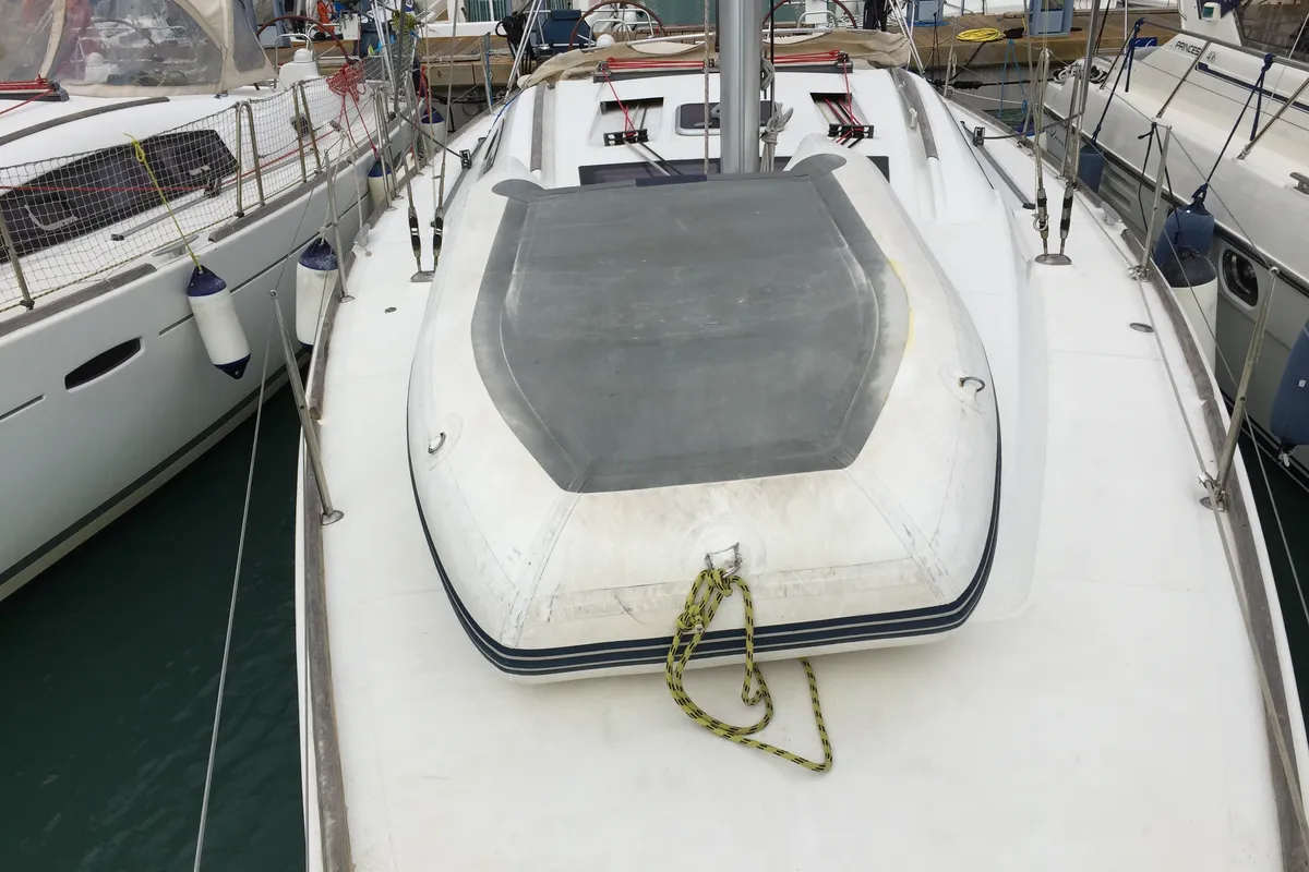 Exterior view of Silly Shark (GND), a Beneteau Oceanis 43 sailboat at St. George's, Grenada