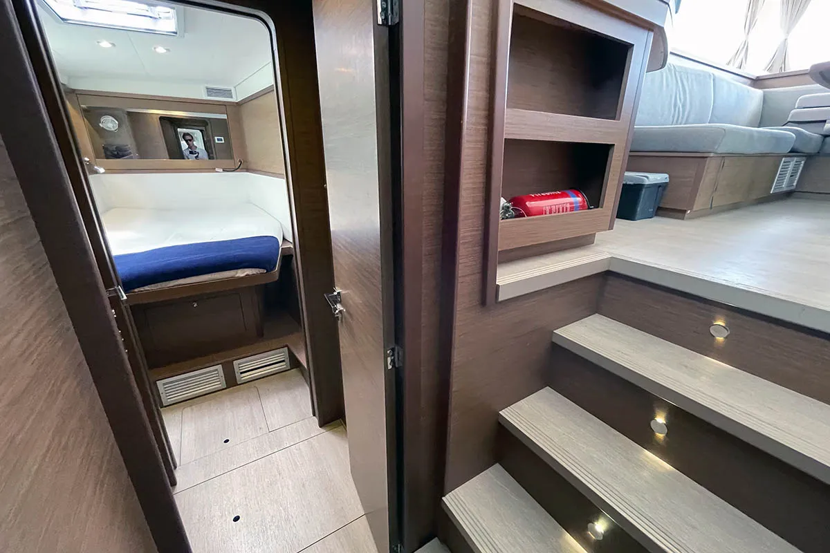 Cabin on Rimta, a Lagoon 450 F catamaran at Athens, Greece