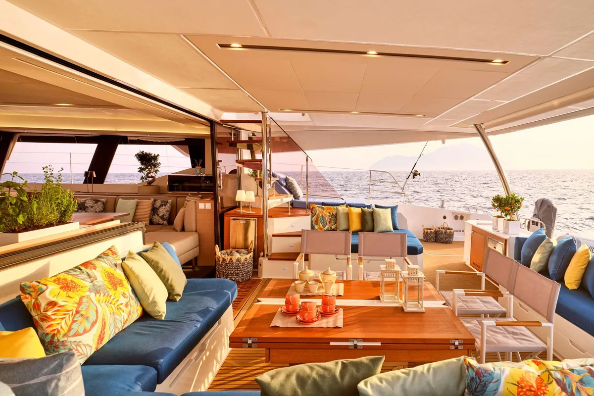 Aphaea, a Fountaine Pajot Alegria 67 catamaran at Municipal Unit of Nea Peramos, Greece
