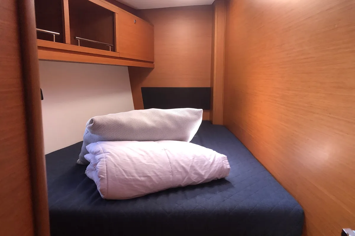 Cabin on Silente, a Dufour 56 Exclusive sailboat at Olbia, Italy