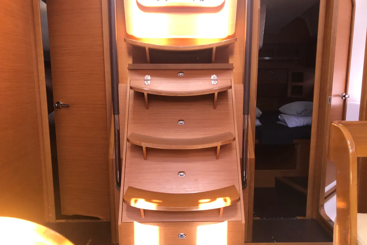 Salon of Silente, a Dufour 56 Exclusive sailboat at Olbia, Italy