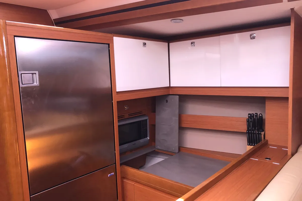 Galley of Silente, a Dufour 56 Exclusive sailboat at Olbia, Italy