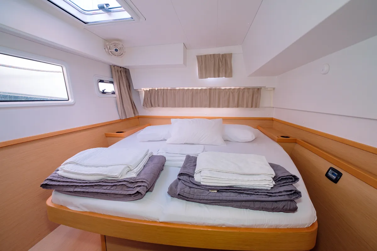 Cabin on Plous, a Lagoon 42 catamaran at Kos, Greece