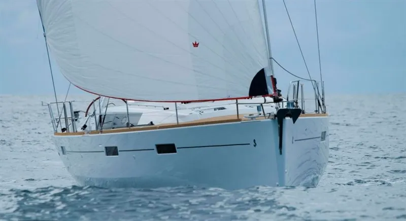 Exterior view of Beautiful Love, a Beneteau Oceanis 45 sailboat at Kontokali, Greece