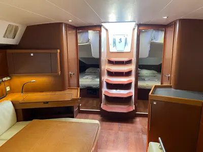 Salon of Beautiful Love, a Beneteau Oceanis 45 sailboat at Kontokali, Greece