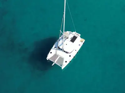 Romeo and Juliet, a Fountaine Pajot Lipari 41 catamaran at Bodrum, Turkey
