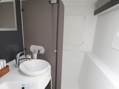 Romeo and Juliet, a Fountaine Pajot Lipari 41 catamaran at Bodrum, Turkey
