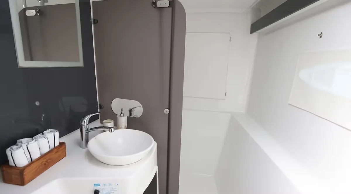 Romeo and Juliet, a Fountaine Pajot Lipari 41 catamaran at Bodrum, Turkey