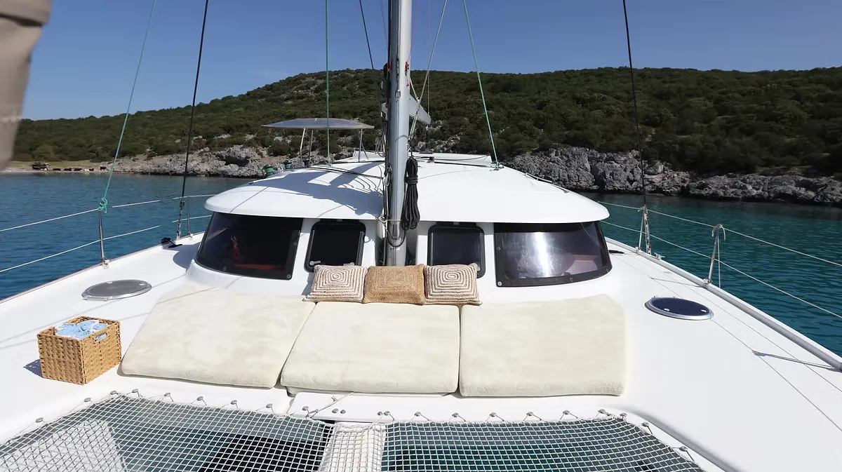 Romeo and Juliet, a Fountaine Pajot Lipari 41 catamaran at Bodrum, Turkey