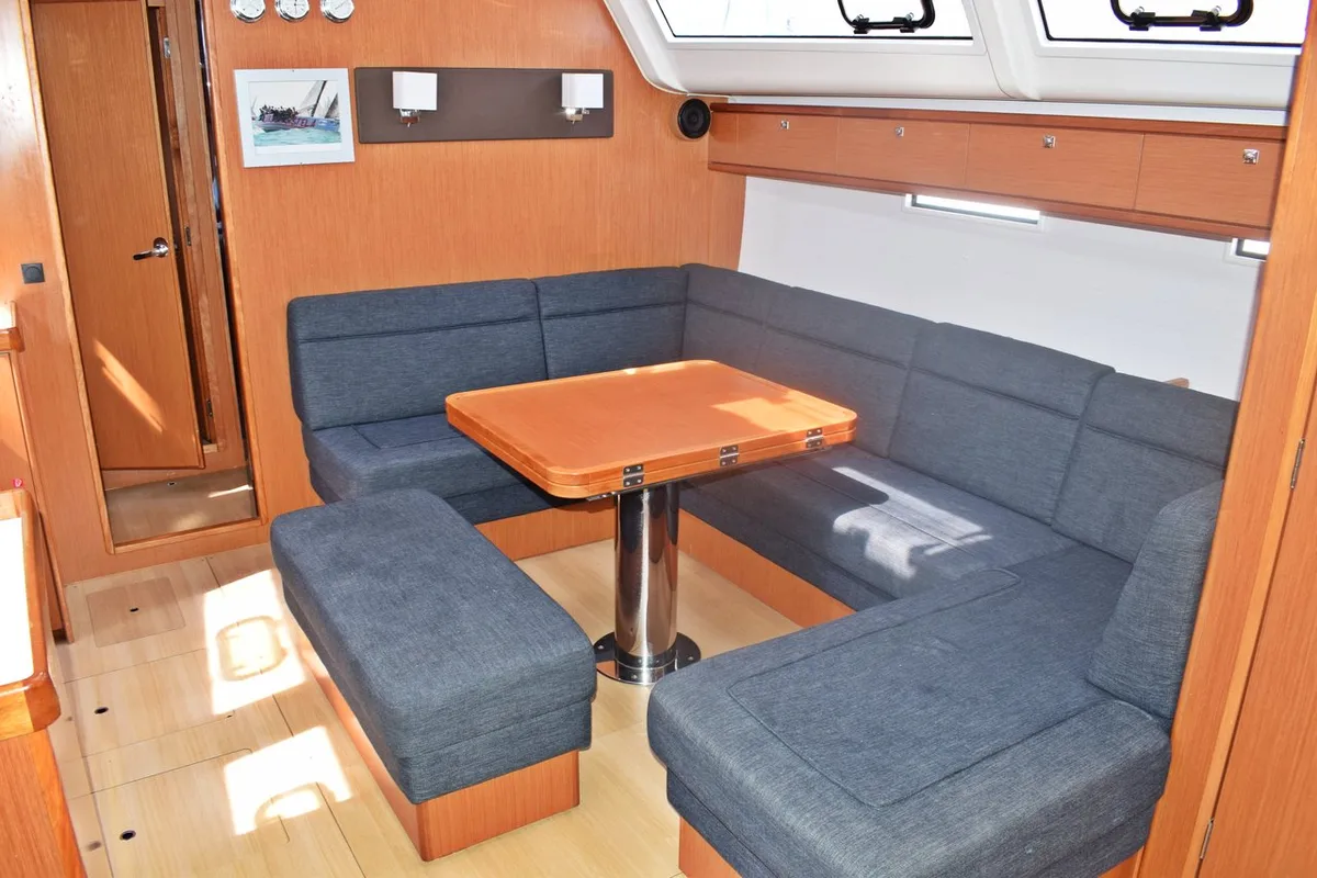 Salon of Podkamenica, a Bavaria Cruiser 51 sailboat at Grad Kaštela, Croatia