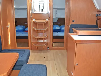 Salon of Podkamenica, a Bavaria Cruiser 51 sailboat at Grad Kaštela, Croatia