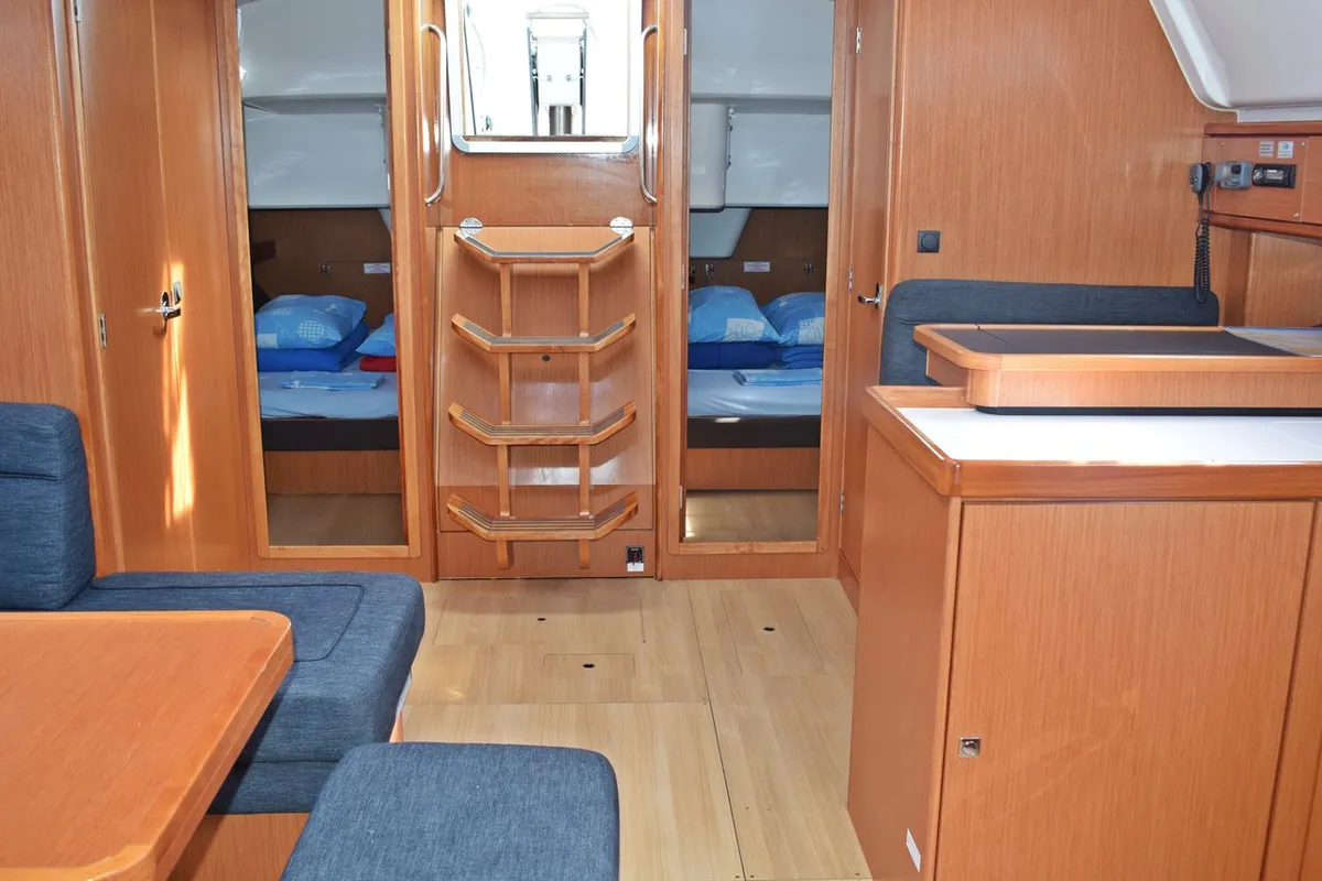 Salon of Podkamenica, a Bavaria Cruiser 51 sailboat at Grad Kaštela, Croatia