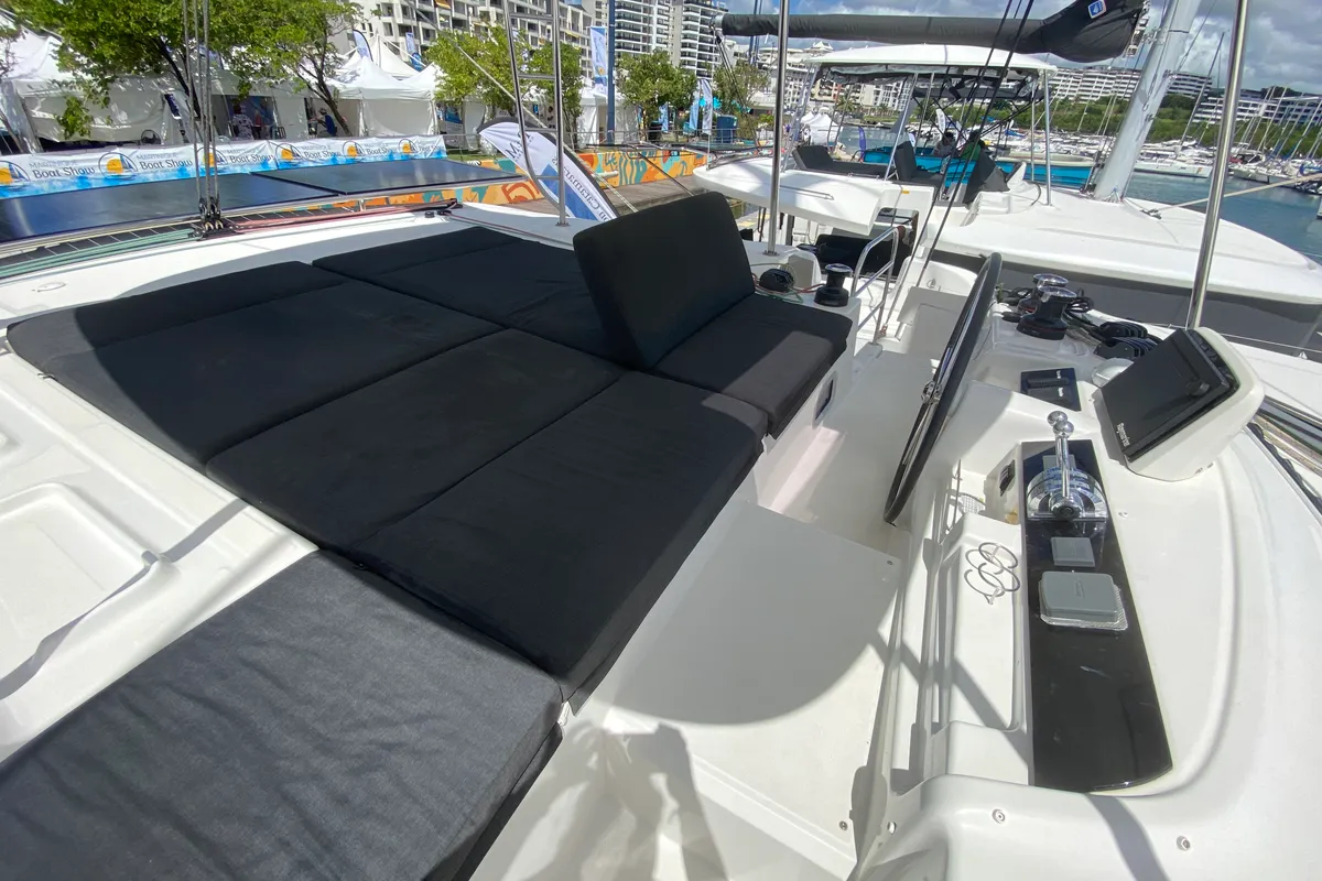 Deck of Dare 1, a Lagoon 46 catamaran at Alameda, United States