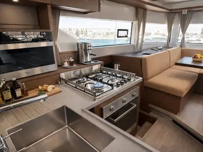 Galley of Titti, a Lagoon 50 catamaran at Nettuno, Italy