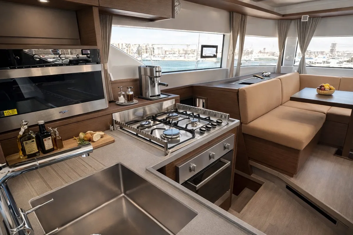 Galley of Titti, a Lagoon 50 catamaran at Nettuno, Italy