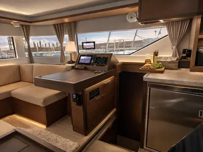 Salon of Titti, a Lagoon 50 catamaran at Nettuno, Italy
