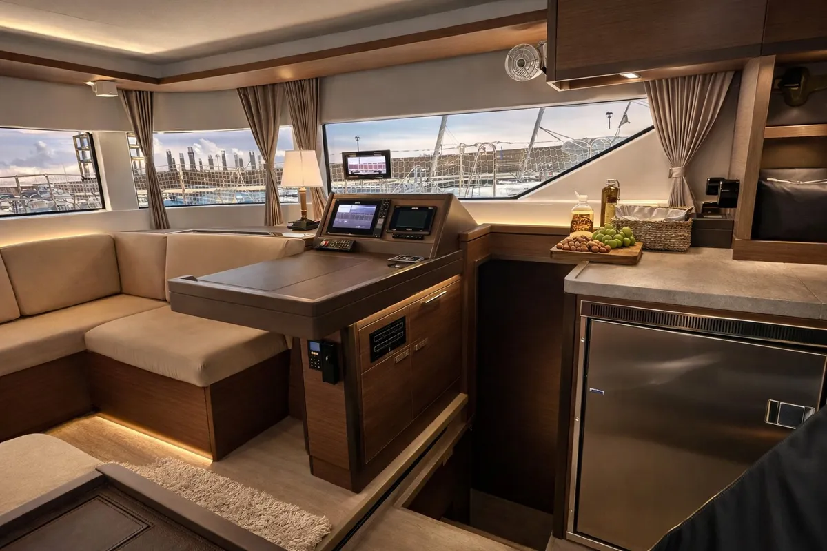 Salon of Titti, a Lagoon 50 catamaran at Nettuno, Italy