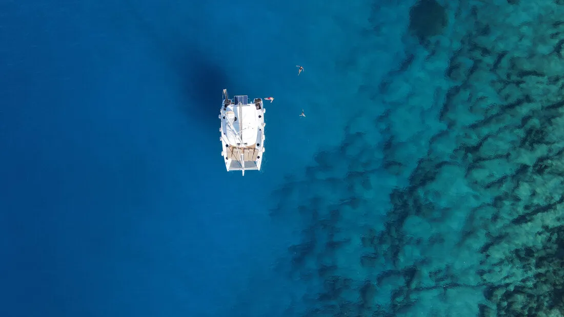 Exterior view of My Way, a Fountaine Pajot Lipari 41 catamaran at Kaş, Turkey
