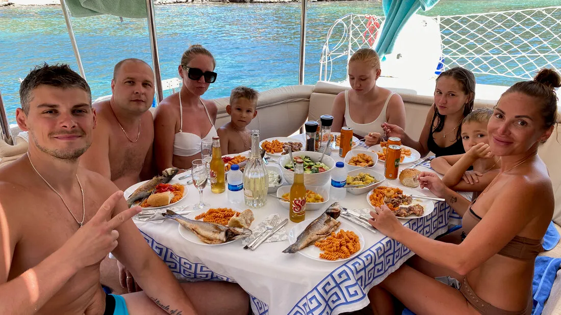 Deck of My Way, a Fountaine Pajot Lipari 41 catamaran at Kaş, Turkey