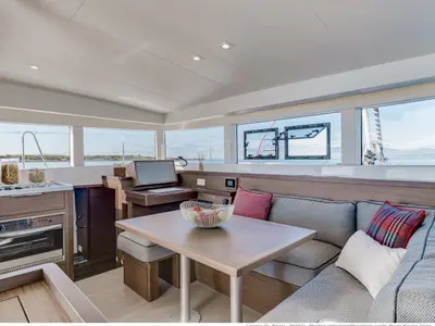 Salon of Wave elli, a Lagoon 40 catamaran at Grad Trogir, Croatia