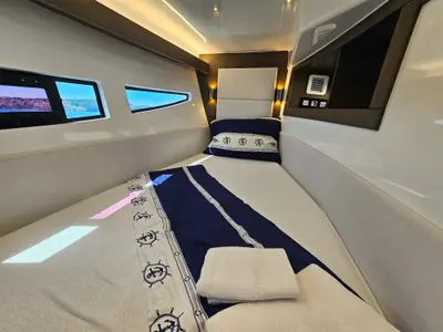 Cabin on Lastovo, a Tesoro T38 Power Cat catamaran at Seget Donji, Croatia
