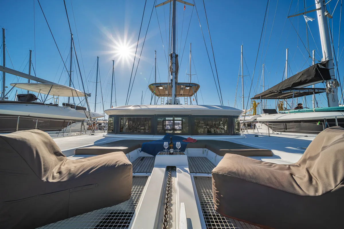 Deck of Spiros (ONLY SKIPPERED), a Lagoon 50 catamaran at Athens, Greece