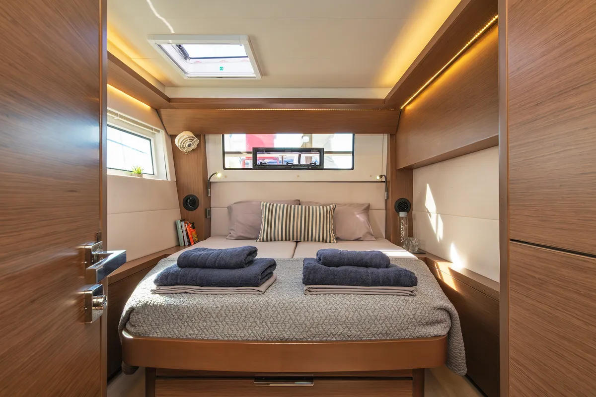 Cabin on Spiros (ONLY SKIPPERED), a Lagoon 50 catamaran at Athens, Greece