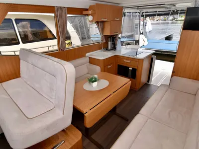 Salon of Kragero, a Greenline 33 motor yacht at Porsgrunn, Norway