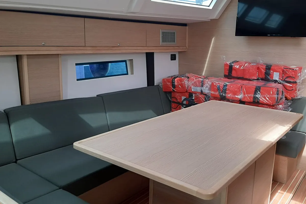 Salon of CHABLIES, a D&D Kufner 54 sailboat at Grad Trogir, Croatia