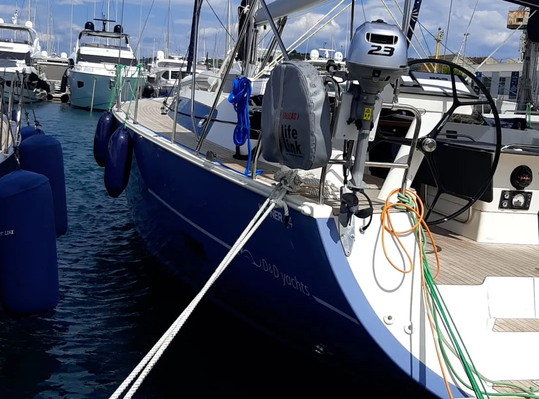 Exterior view of CHABLIES, a D&D Kufner 54 sailboat at Grad Trogir, Croatia
