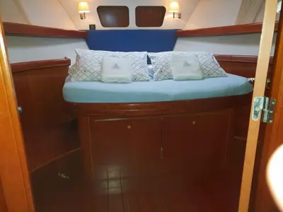 Cabin on Skitnica, a Beneteau Swift Trawler 42 motor yacht at Zadar, Croatia