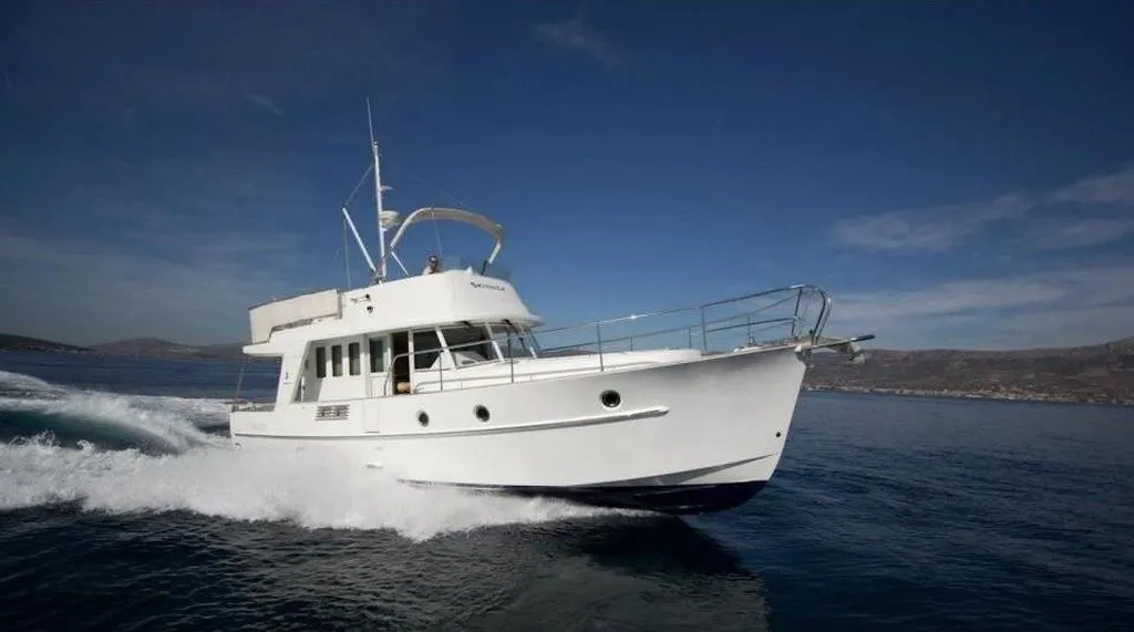 Exterior view of Skitnica, a Beneteau Swift Trawler 42 motor yacht at Zadar, Croatia