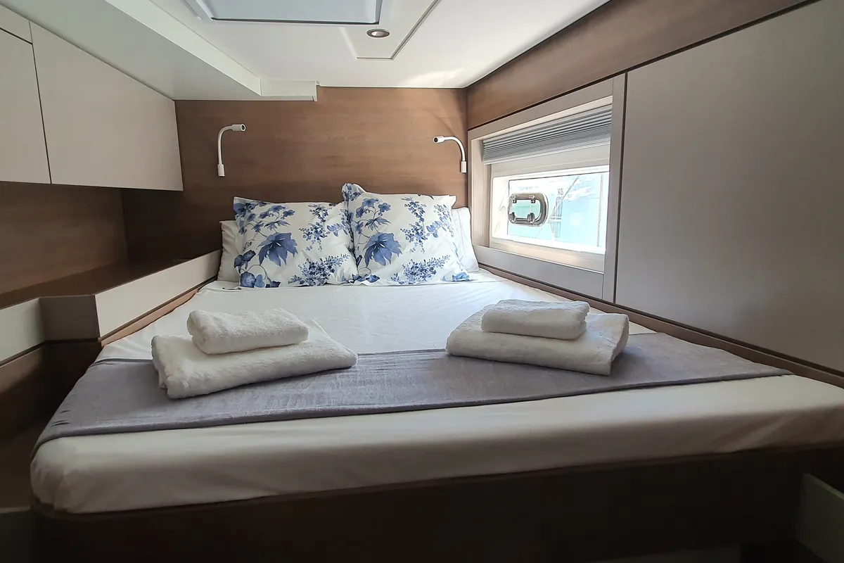 Cabin on AMAZIGH, a Bali 4.6 catamaran at Sitges, Spain