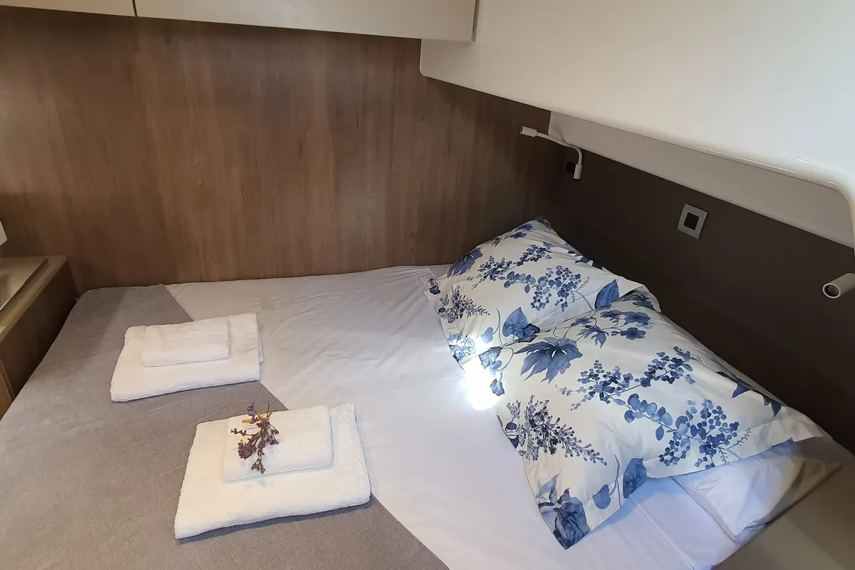 Cabin on AMAZIGH, a Bali 4.6 catamaran at Sitges, Spain